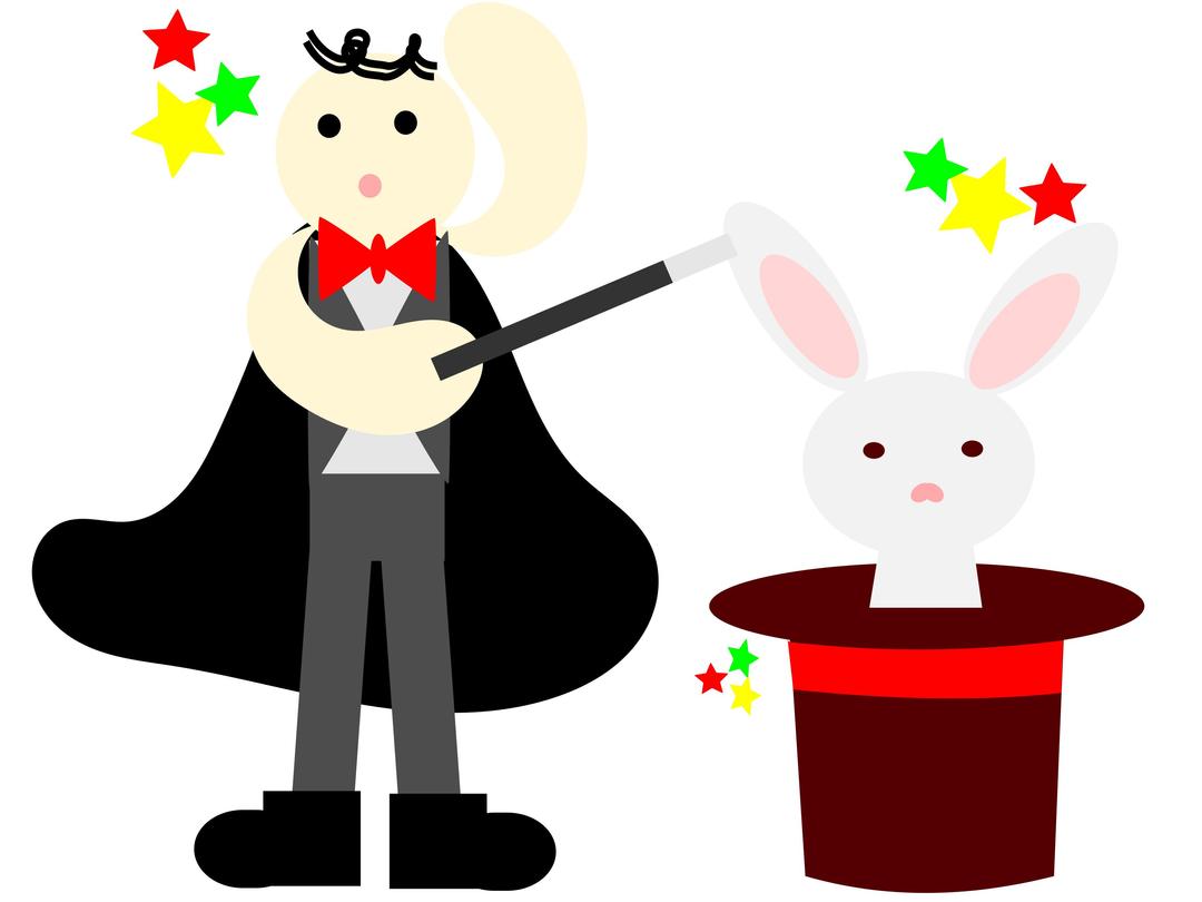 magician with a rabbit in a hat png transparent