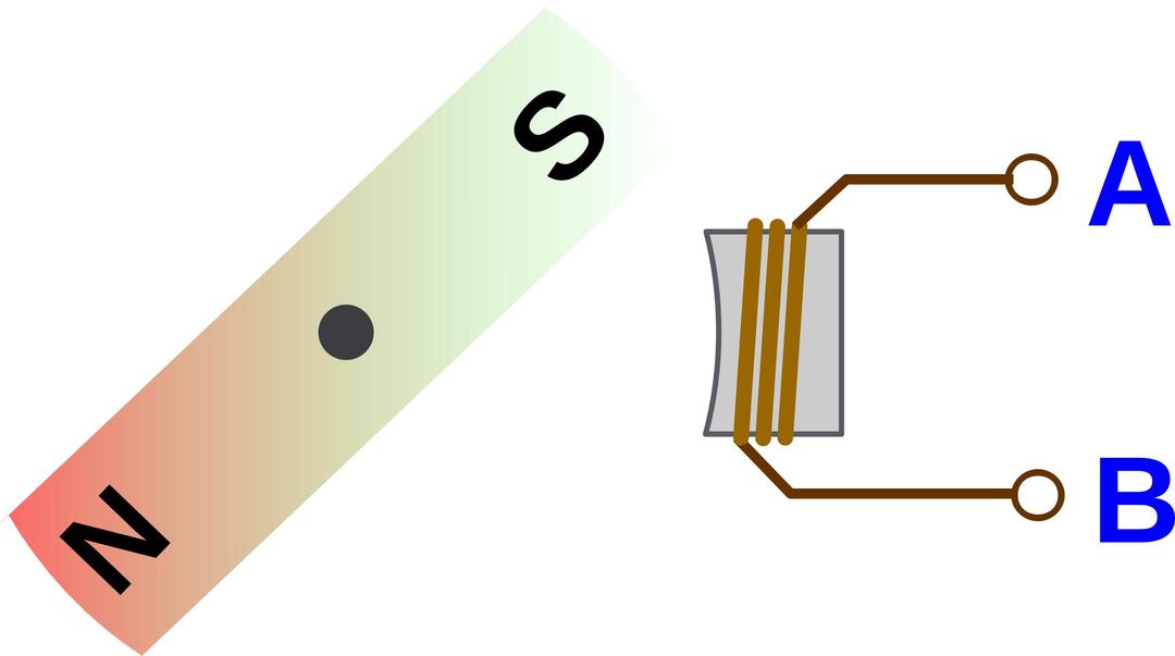 Magnet und Spule mit Anschlüssen png transparent
