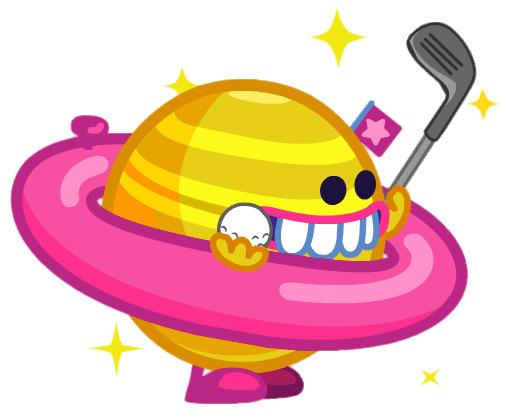 Major Moony the Cosmic Loony Holding A Golf Ball png transparent