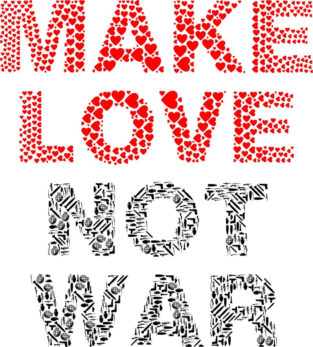Make Love Not War png transparent