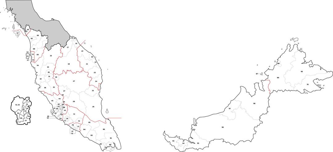 Malaysia Postcode Map (redraw) png transparent