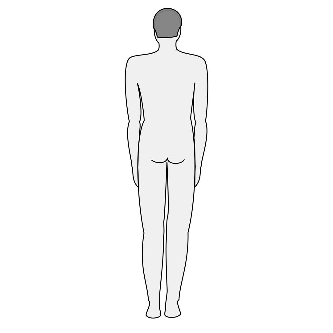 Male body silhouette - back png transparent