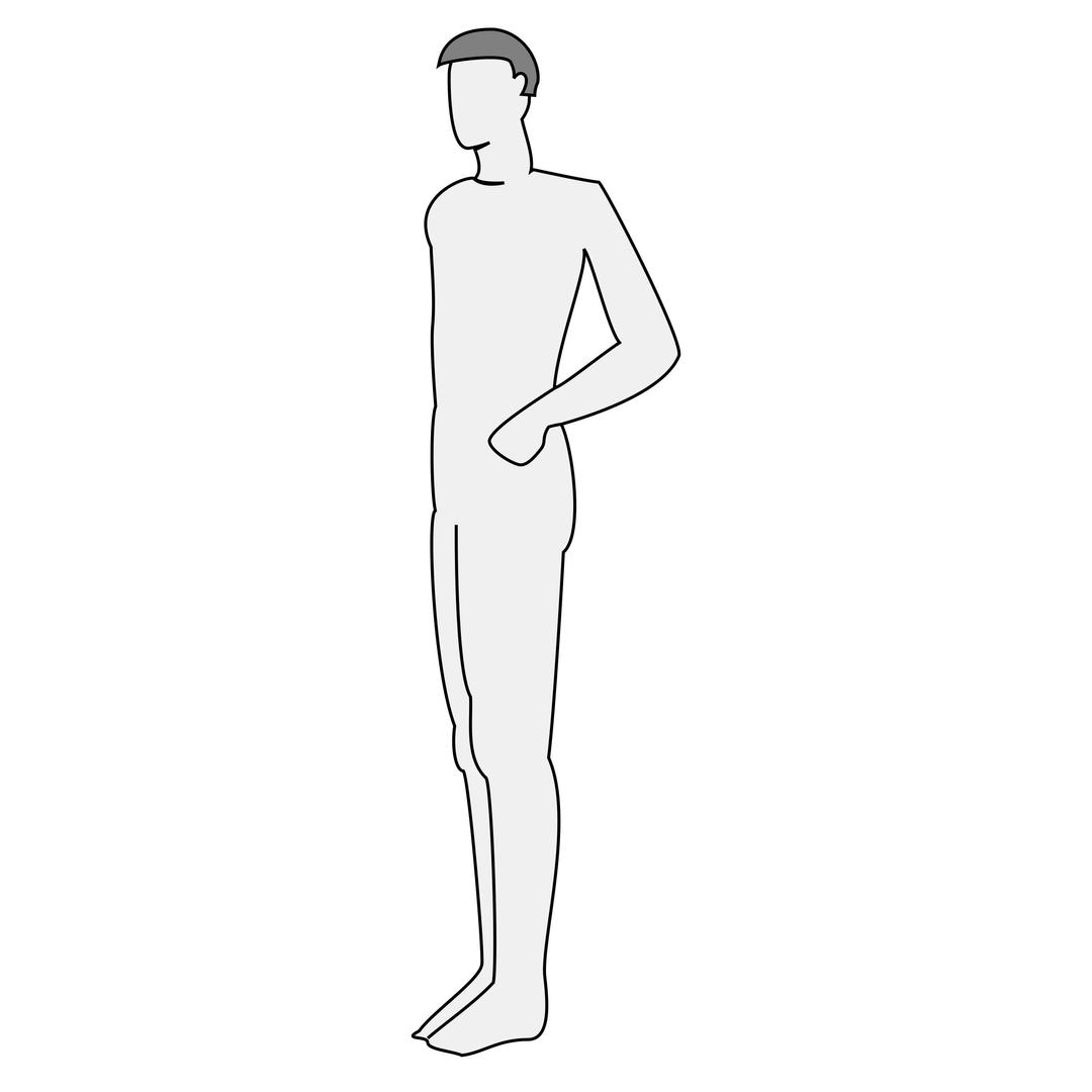 Male body silhouette - side png transparent