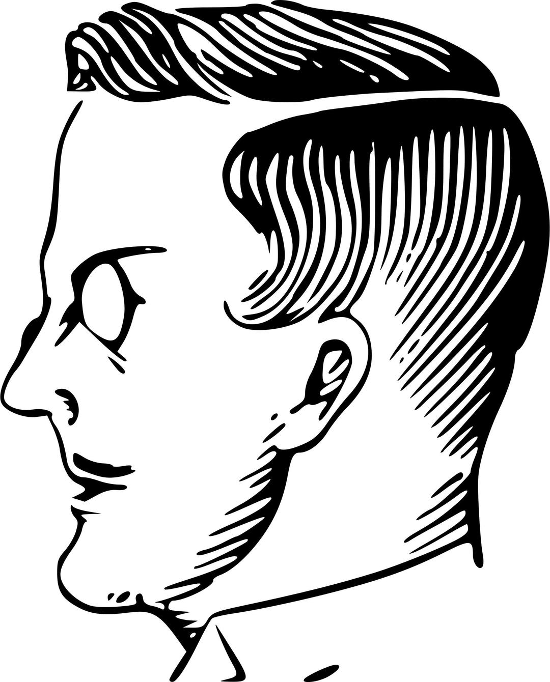 Male Head Profile (Burschenschafter) png transparent