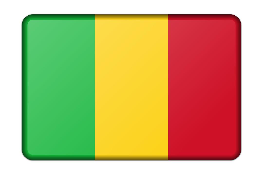 Mali flag (bevelled) png transparent