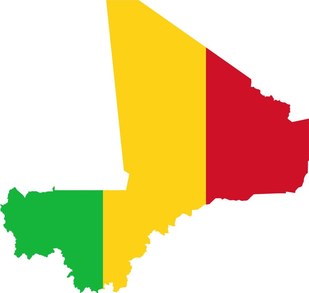 Mali Flag Map png transparent