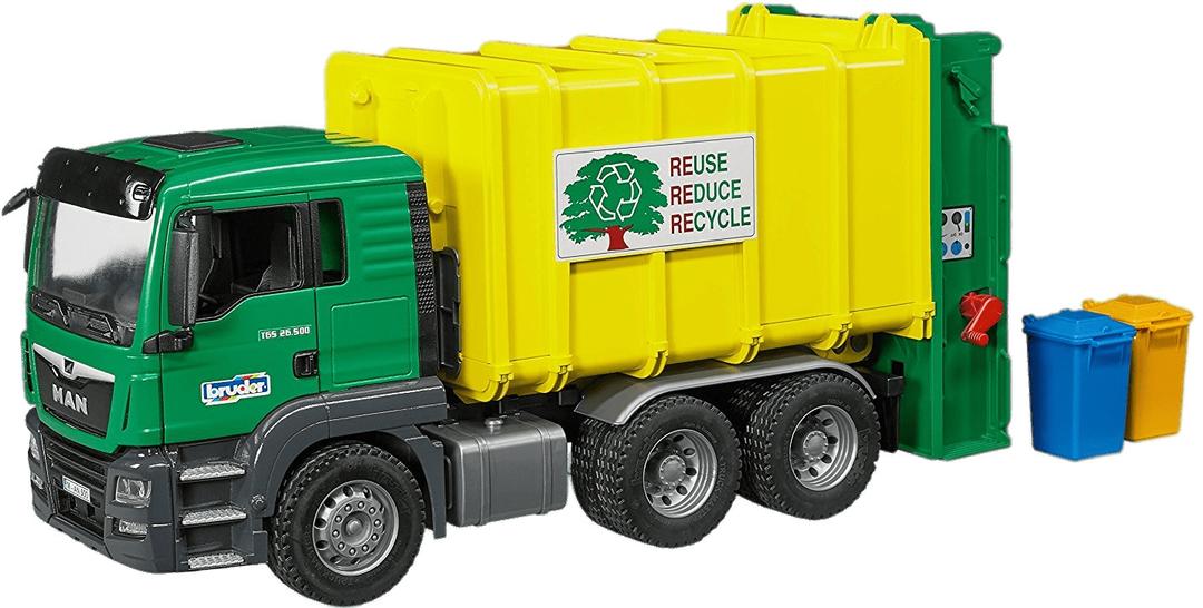 MAN Garbage Truck and Containers png transparent