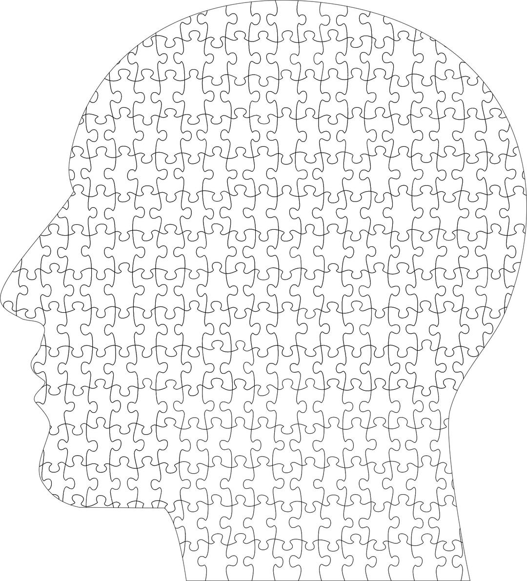 Man Head Puzzle Strokes png transparent
