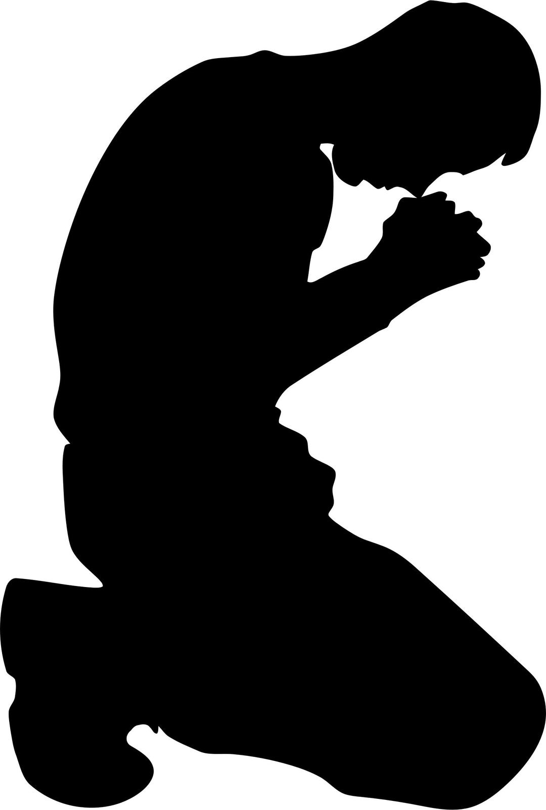 Man Kneeling In Prayer Minus Ground Silhouette png transparent
