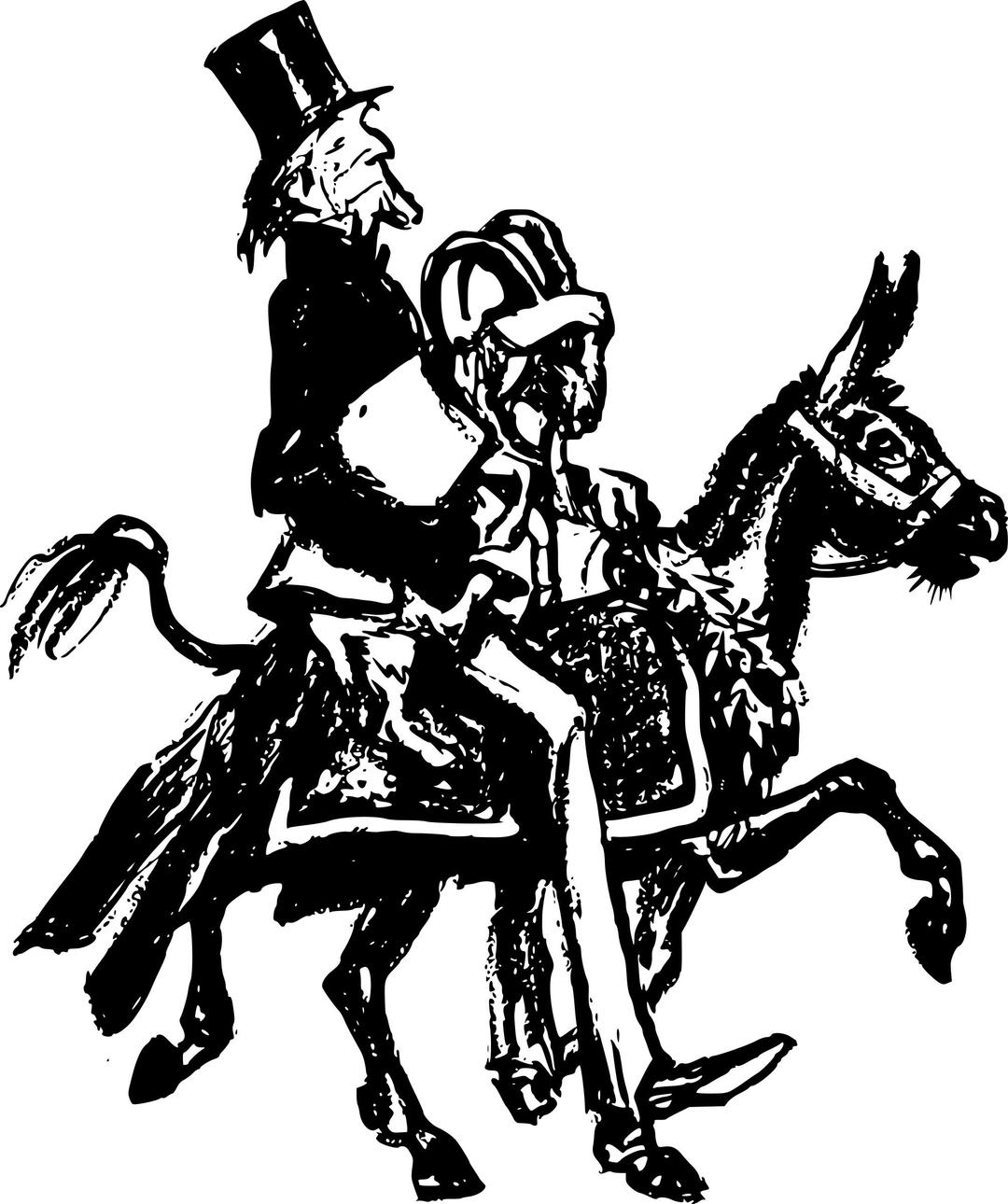 Man on a Donkey with a Goat png transparent