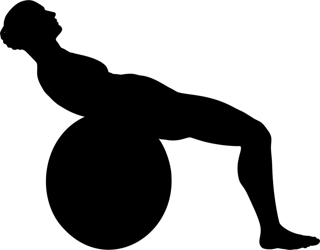Man On Exercise Ball Silhouette png transparent