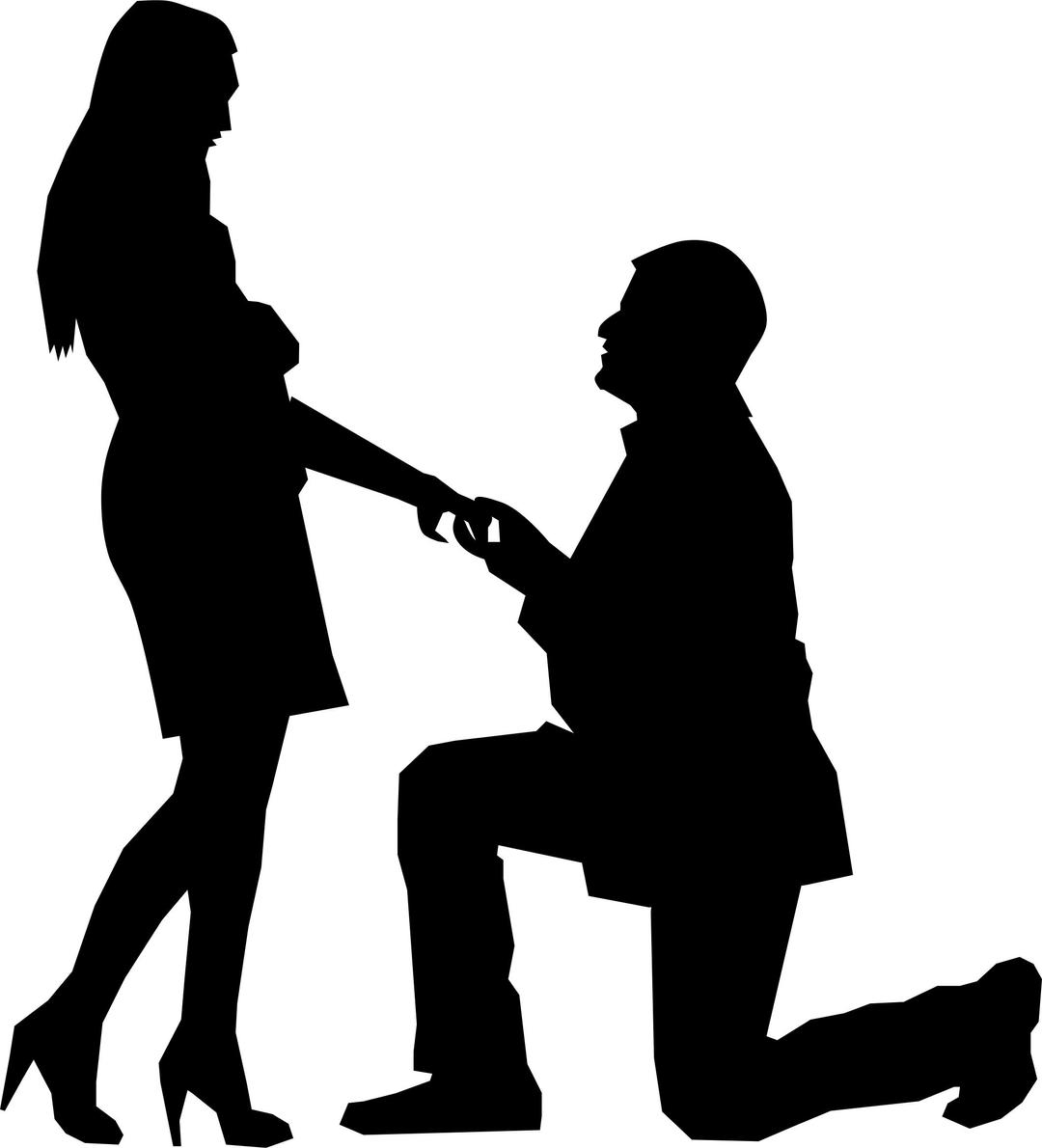 Man On One Knee Silhouette png transparent