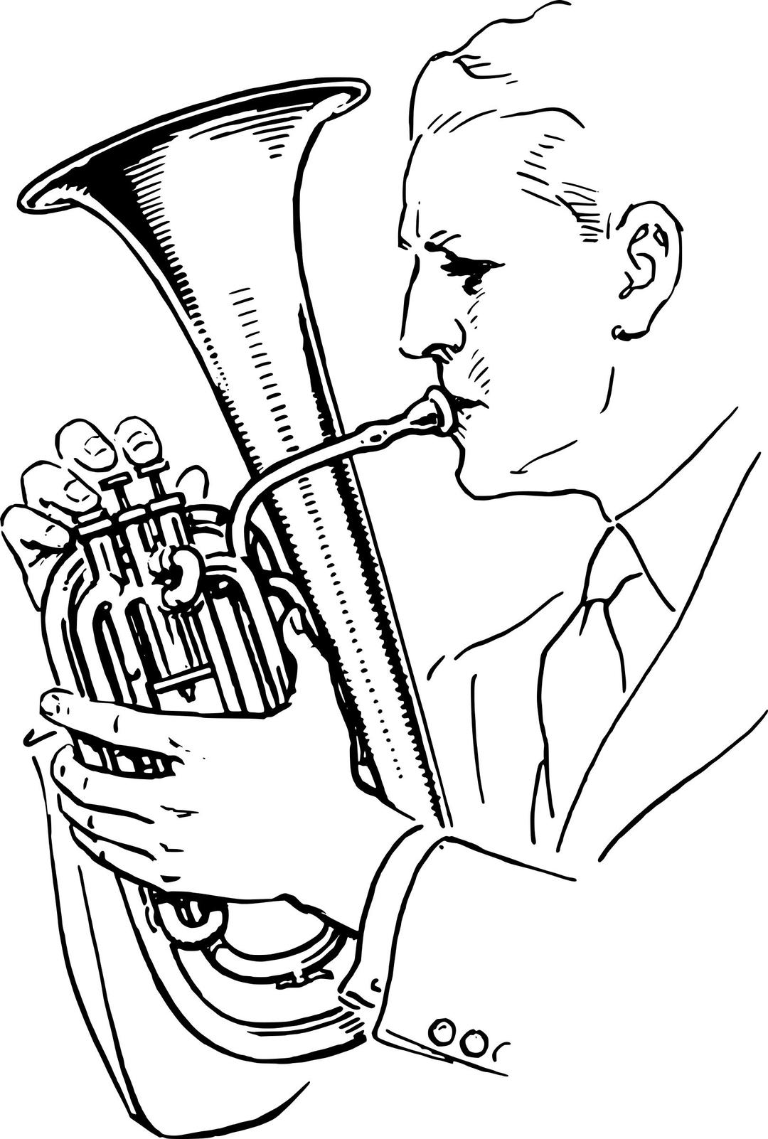 man playing alto horn png transparent