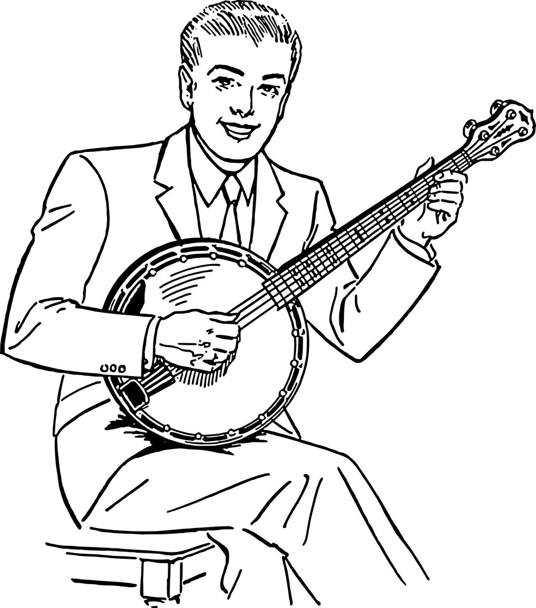 Man playing banjo png transparent