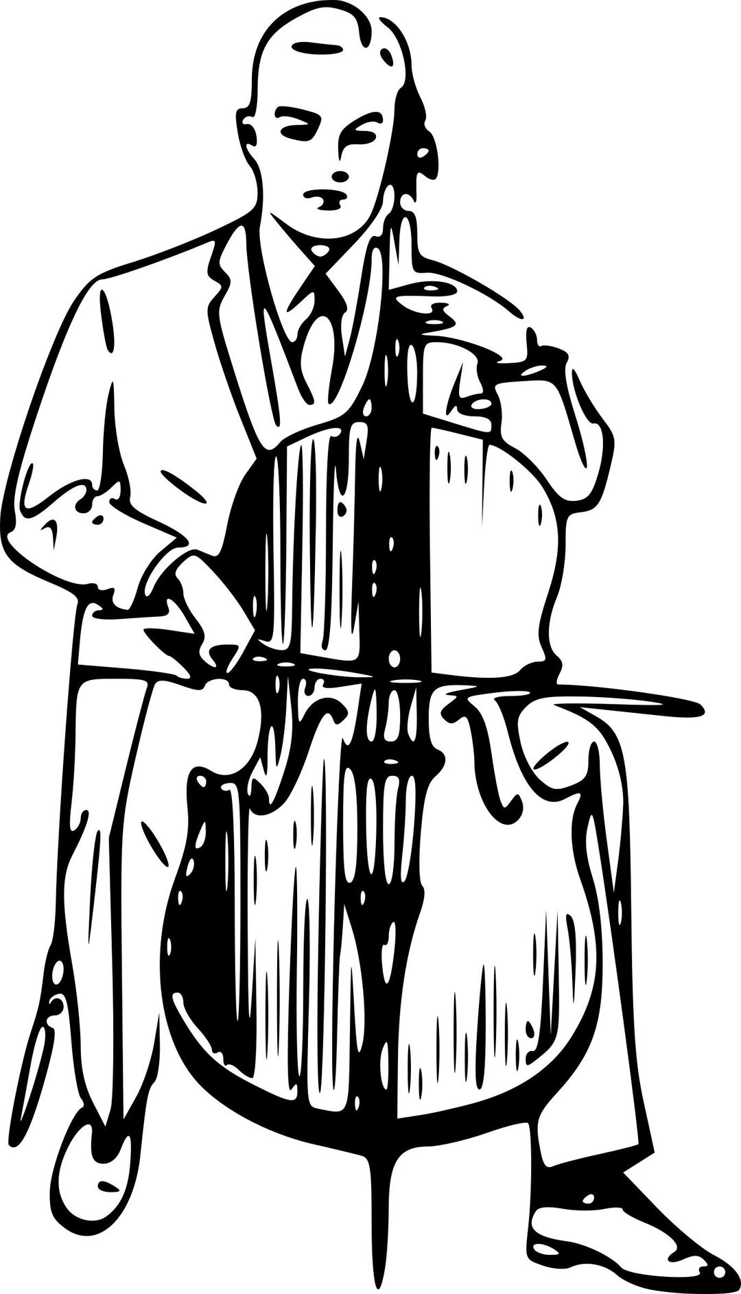 Man playing cello png transparent