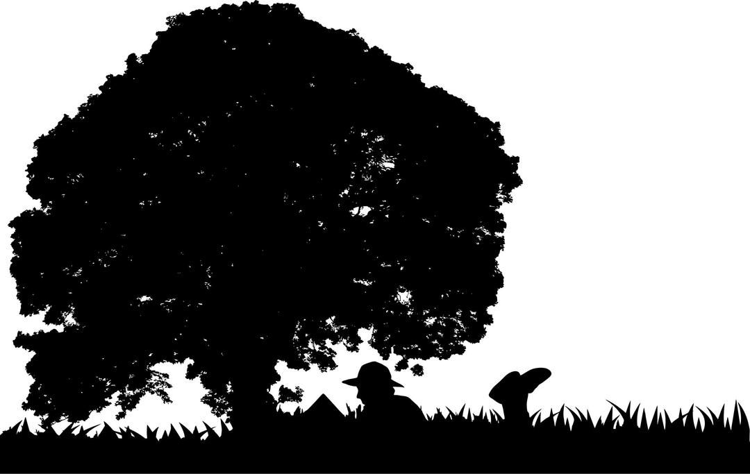 Book Under Tree Silhouette png transparent