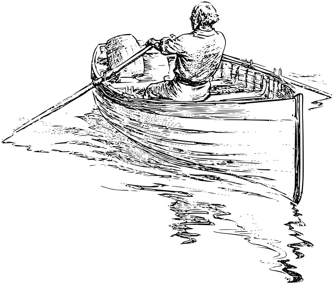 Man rowing boat png transparent