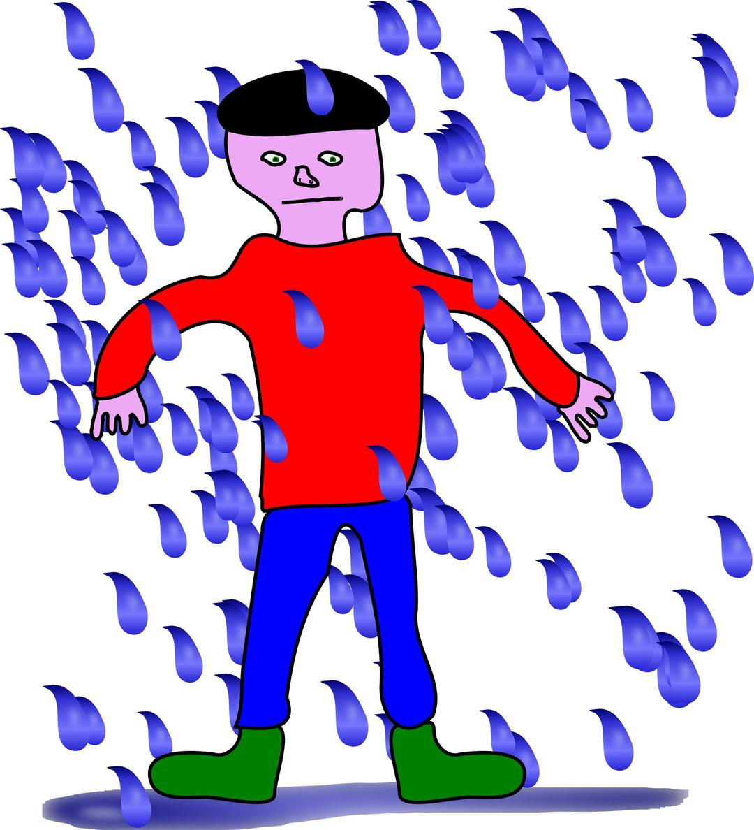 man standing in rain png transparent