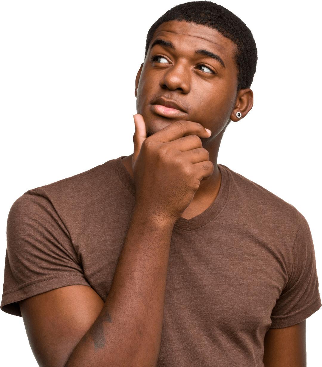 Man Thinking Looking Left png transparent