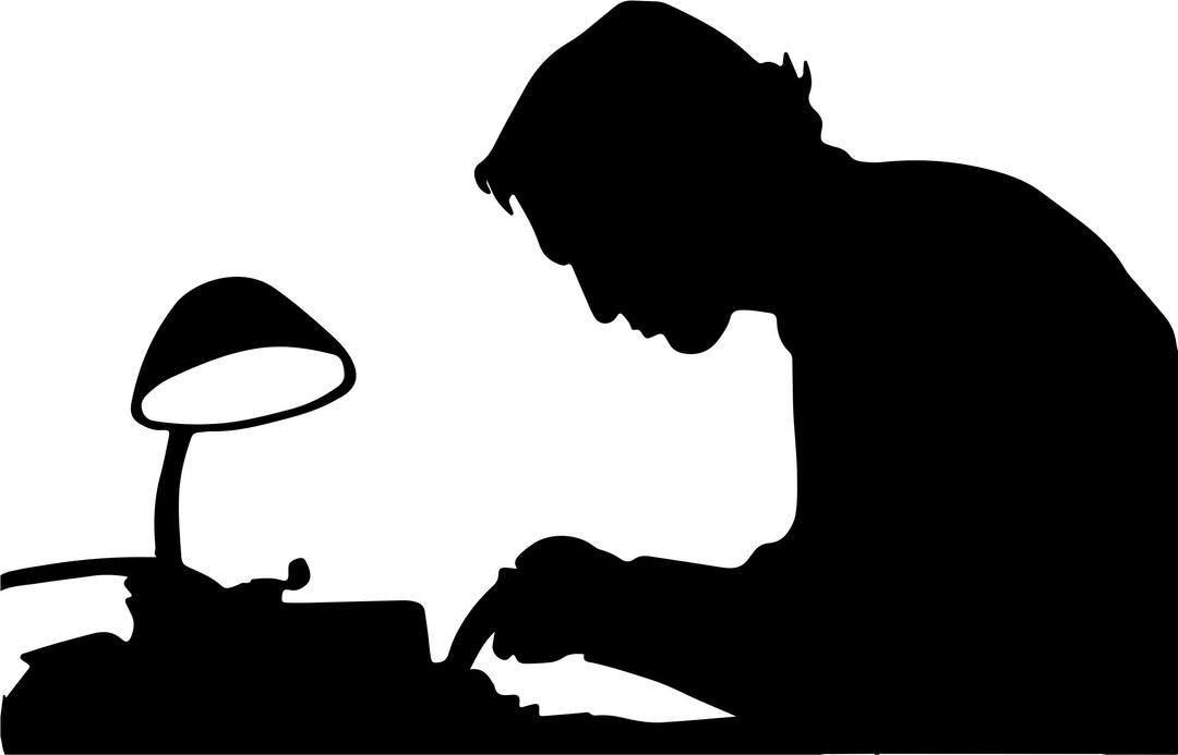 Man Typing Silhouette png transparent