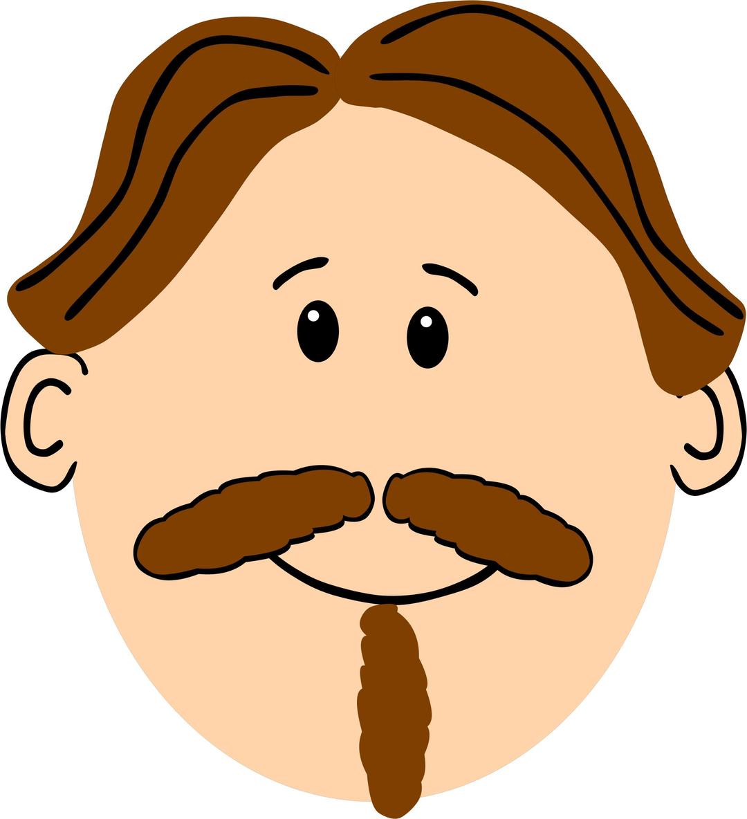 Man with brown hair mustache and goatee png transparent