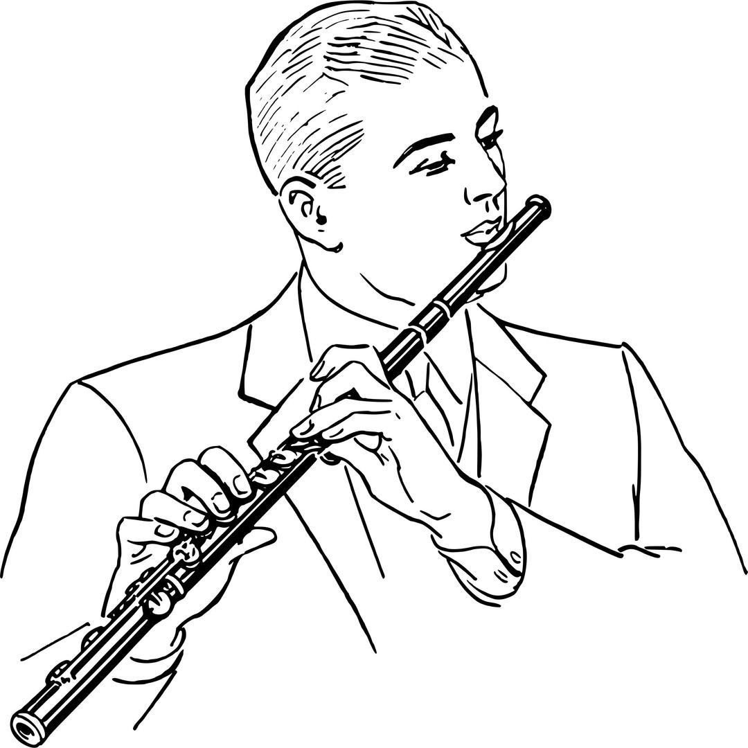 Man with flute png transparent
