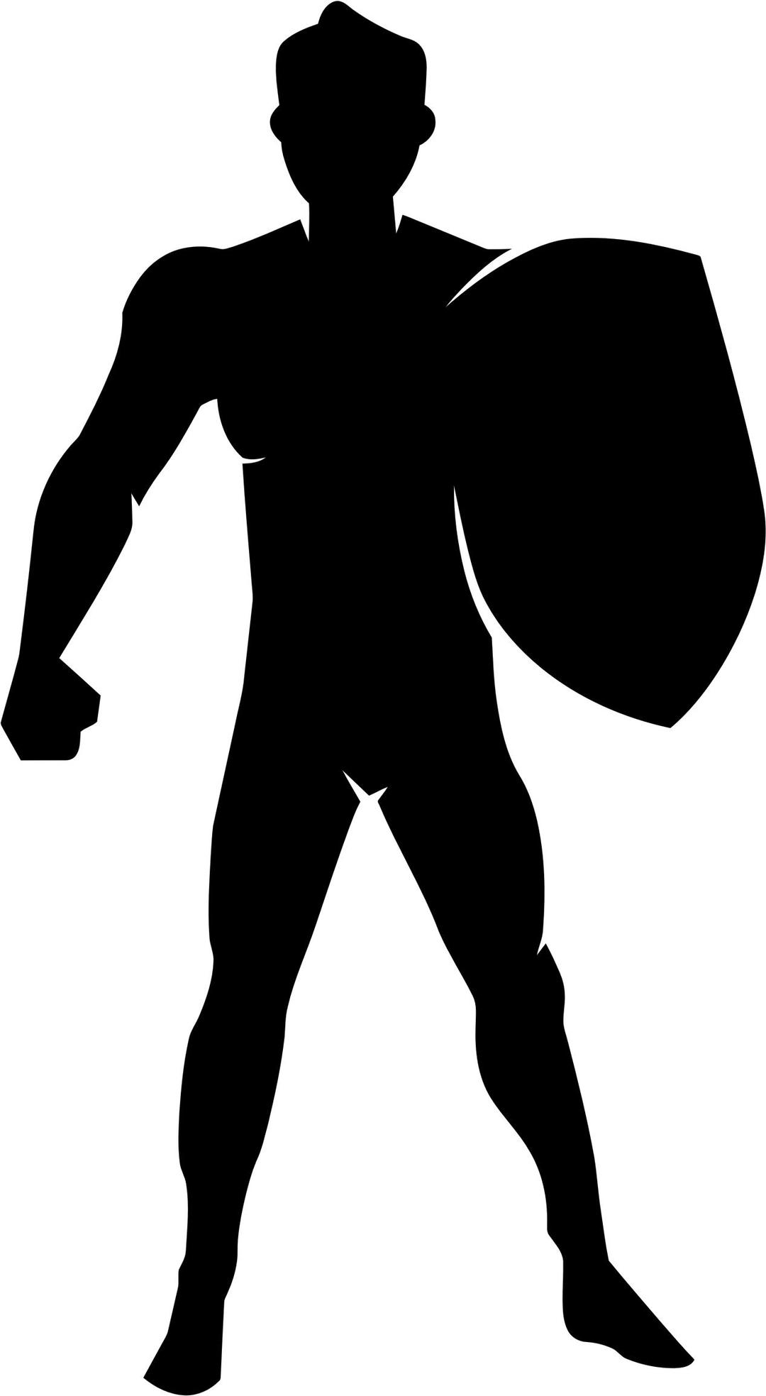 Man With Shield Silhouette png transparent