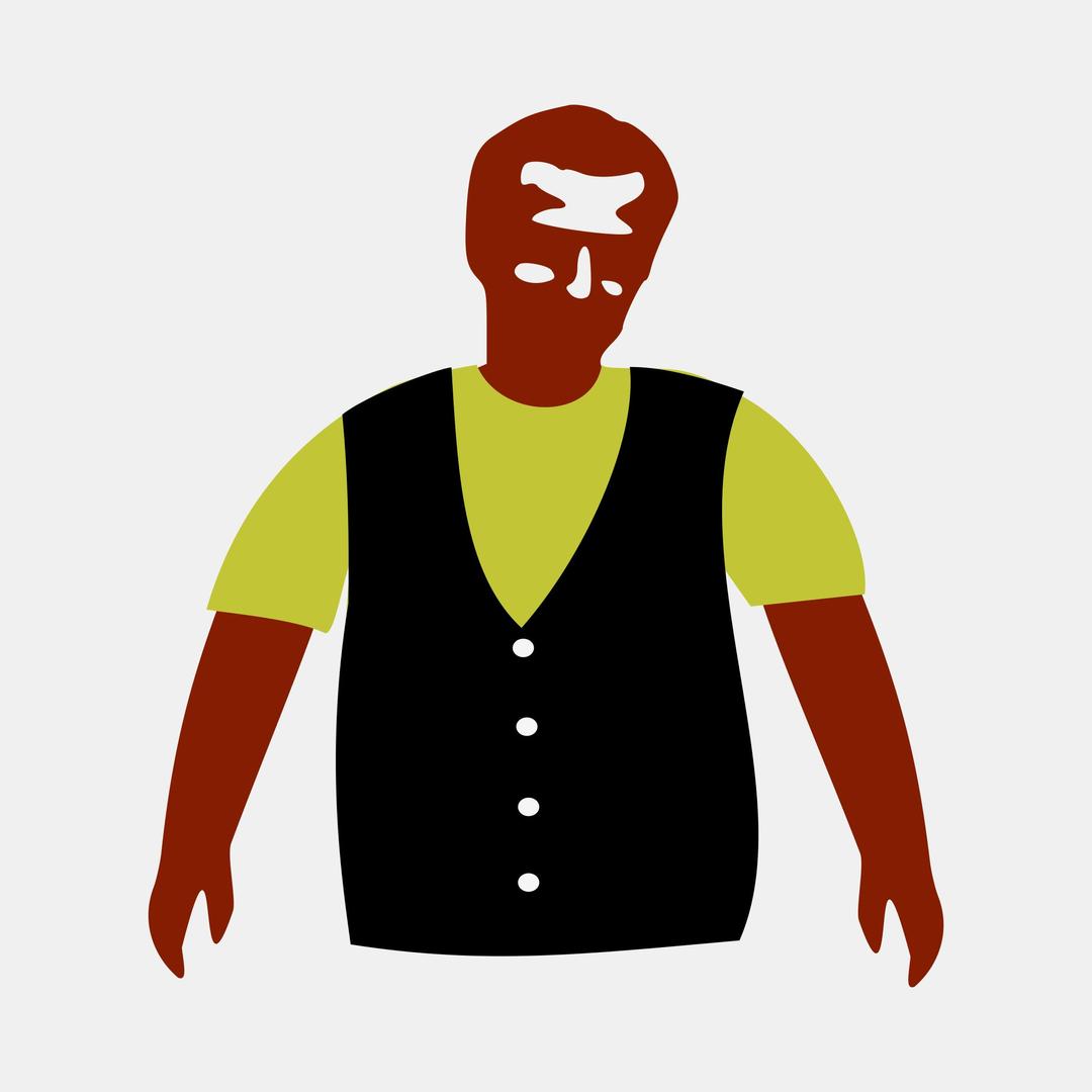 Man with T-shirt and vest png transparent