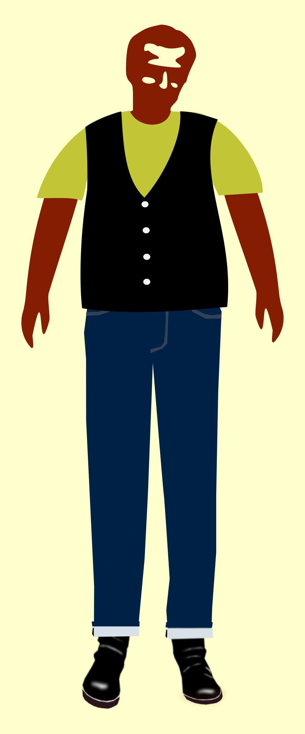 Man with T-shirt and vest 02 png transparent