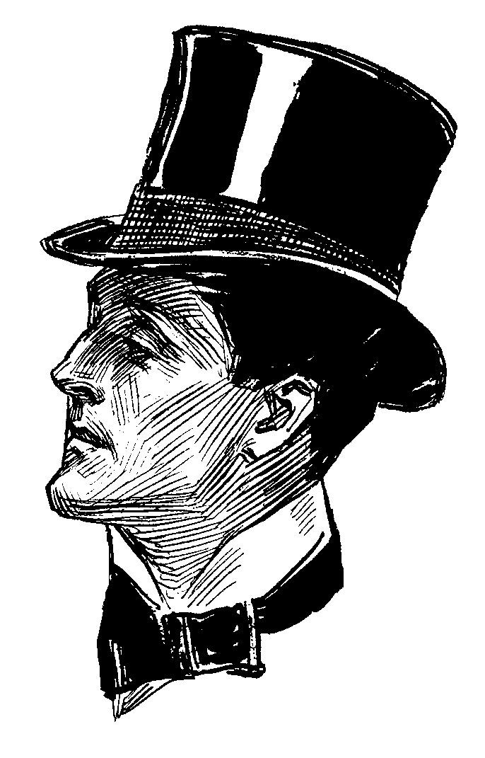 Man With Victorian Top Hat Sideview png transparent