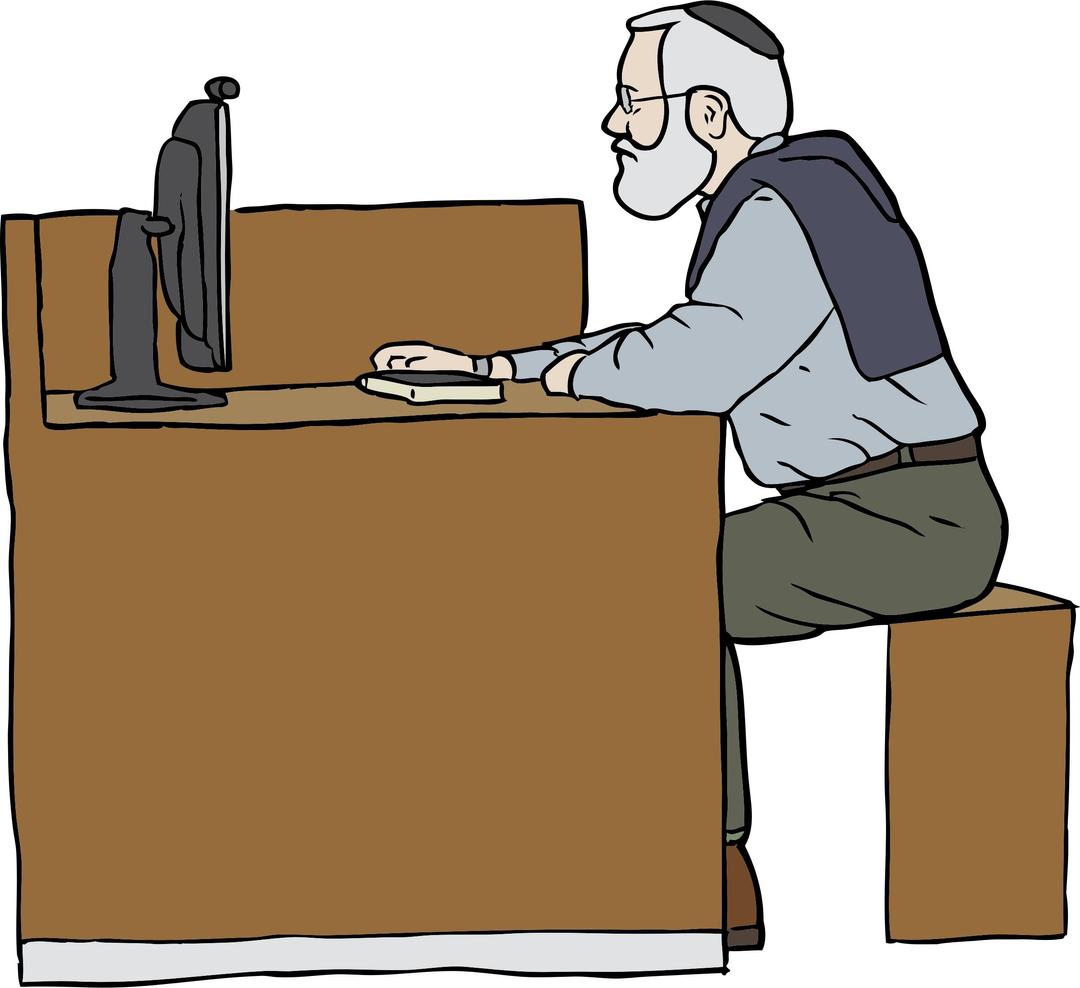 Man Working On Computer png transparent