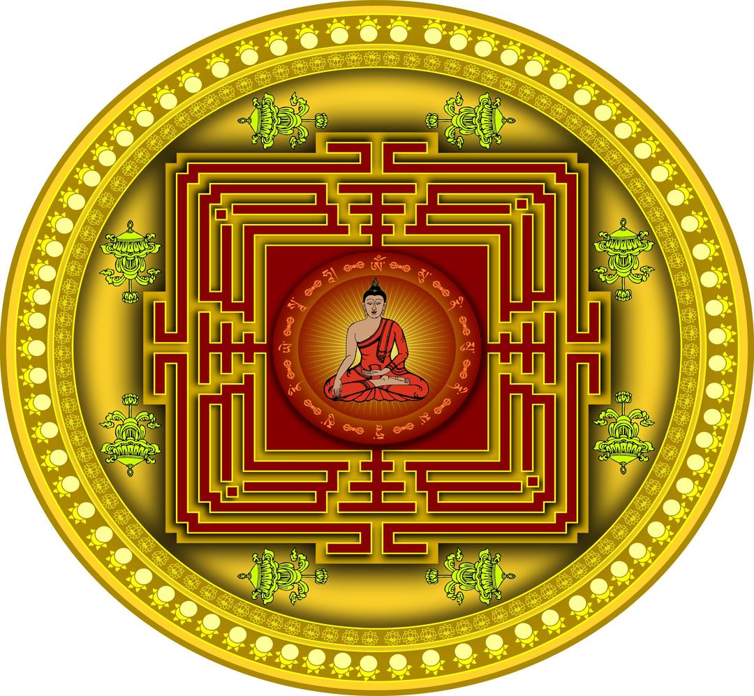 Mandala with Buddha png transparent