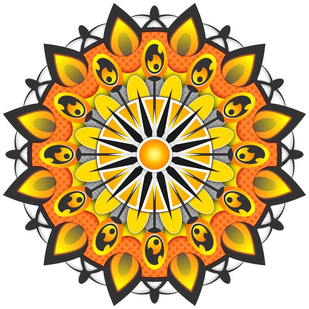 Mandala Yellow png transparent