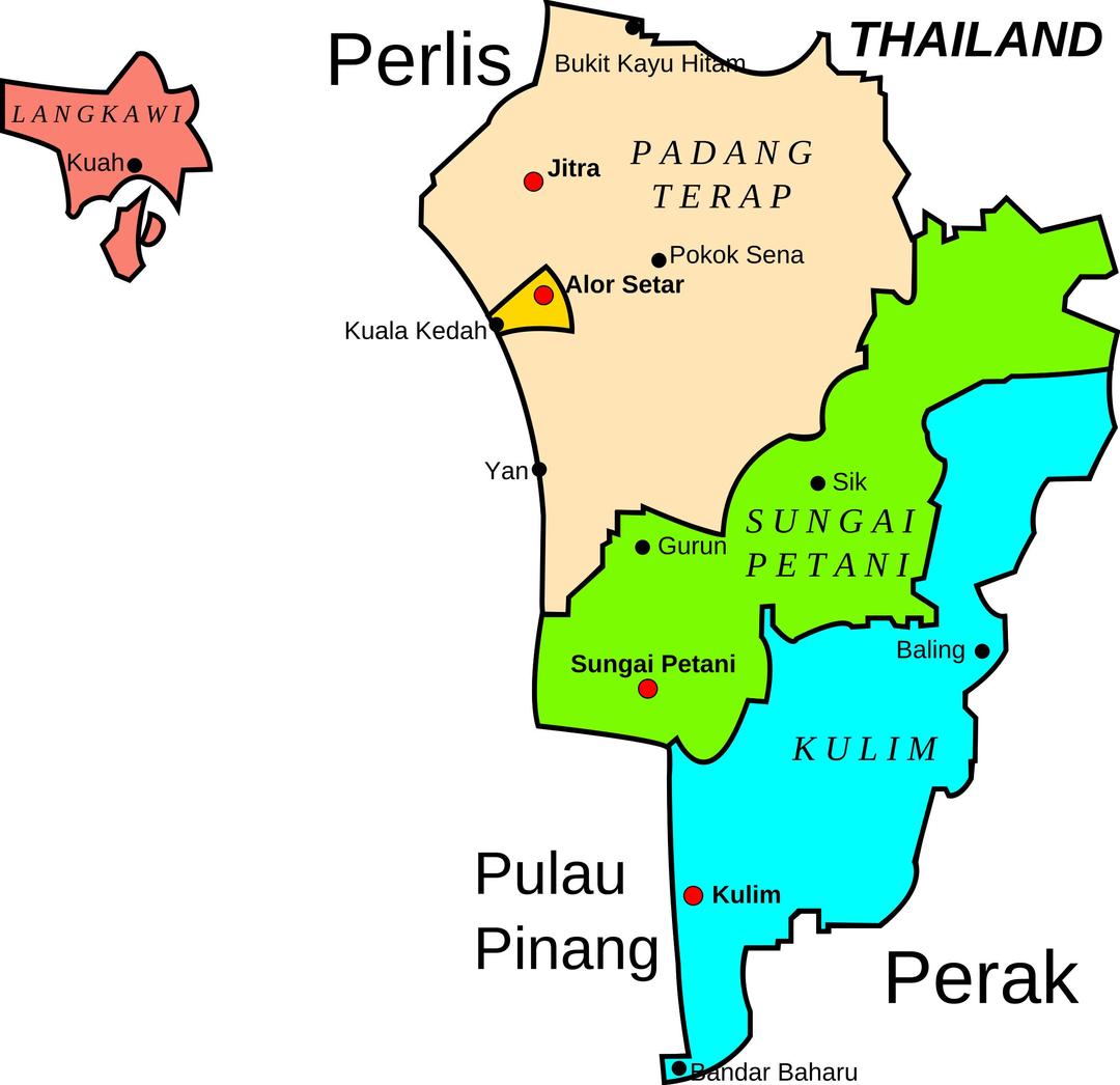 Map of Kedah, Malaysia png transparent