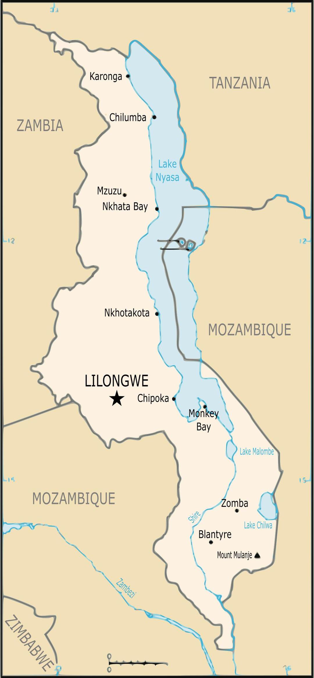 Map of Malawi png transparent