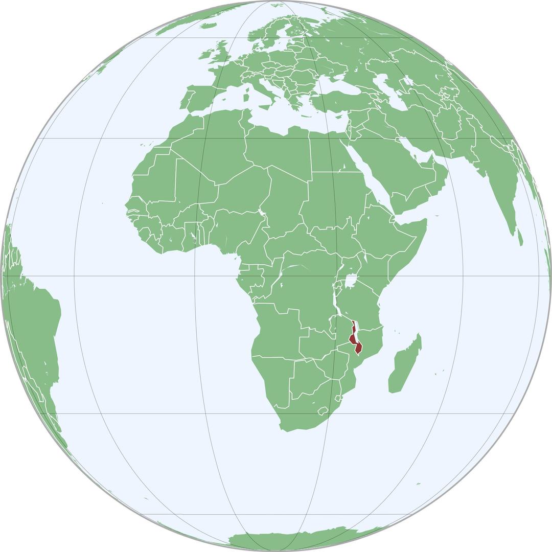 Map of Malawi in Africa png transparent