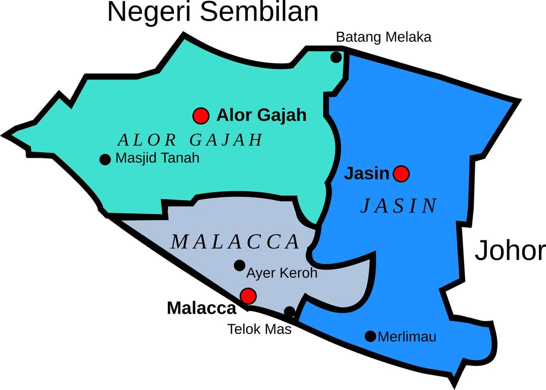 Map of Melaka, Malaysia png transparent