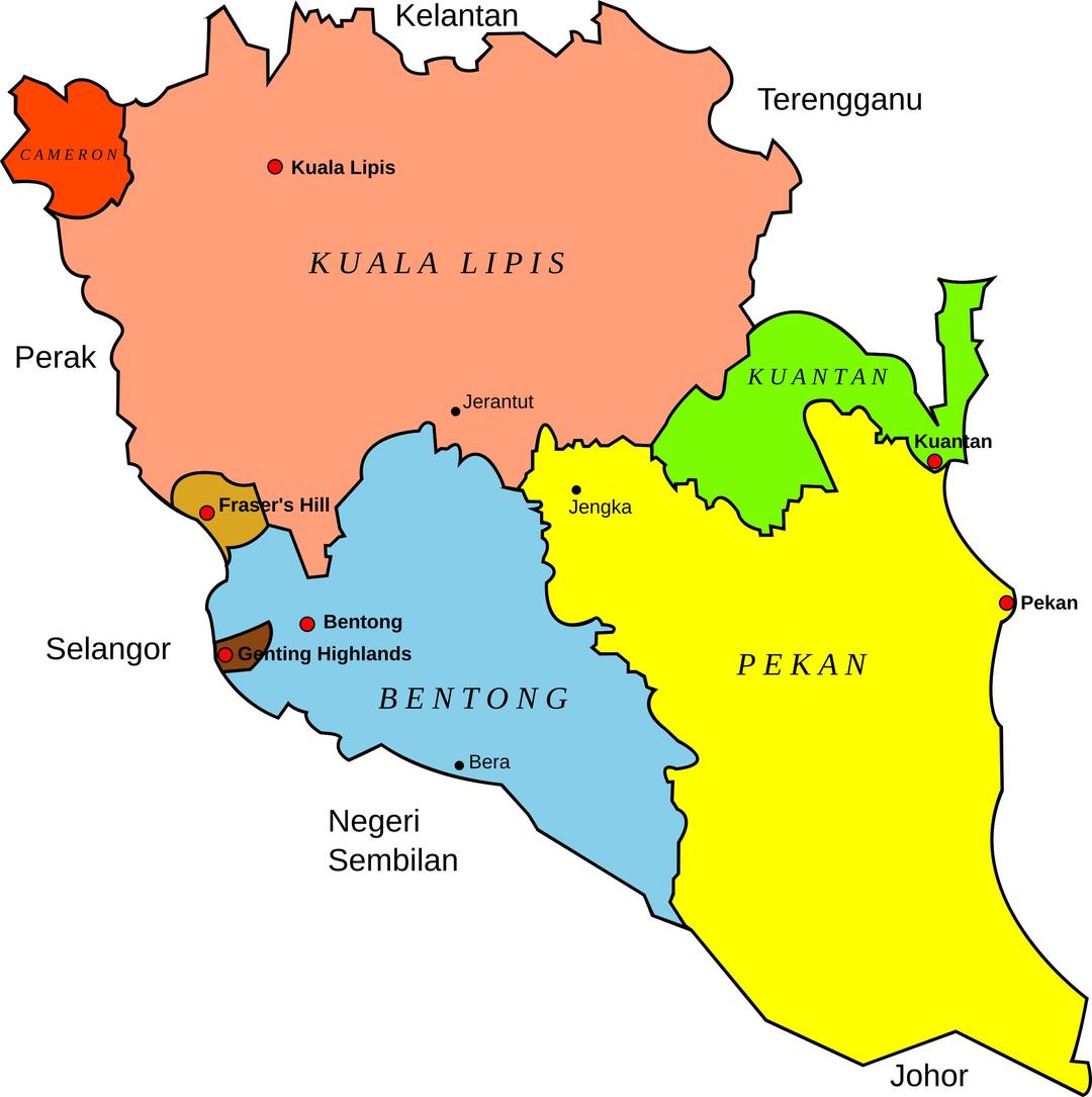 Map of Pahang, Malaysia png transparent