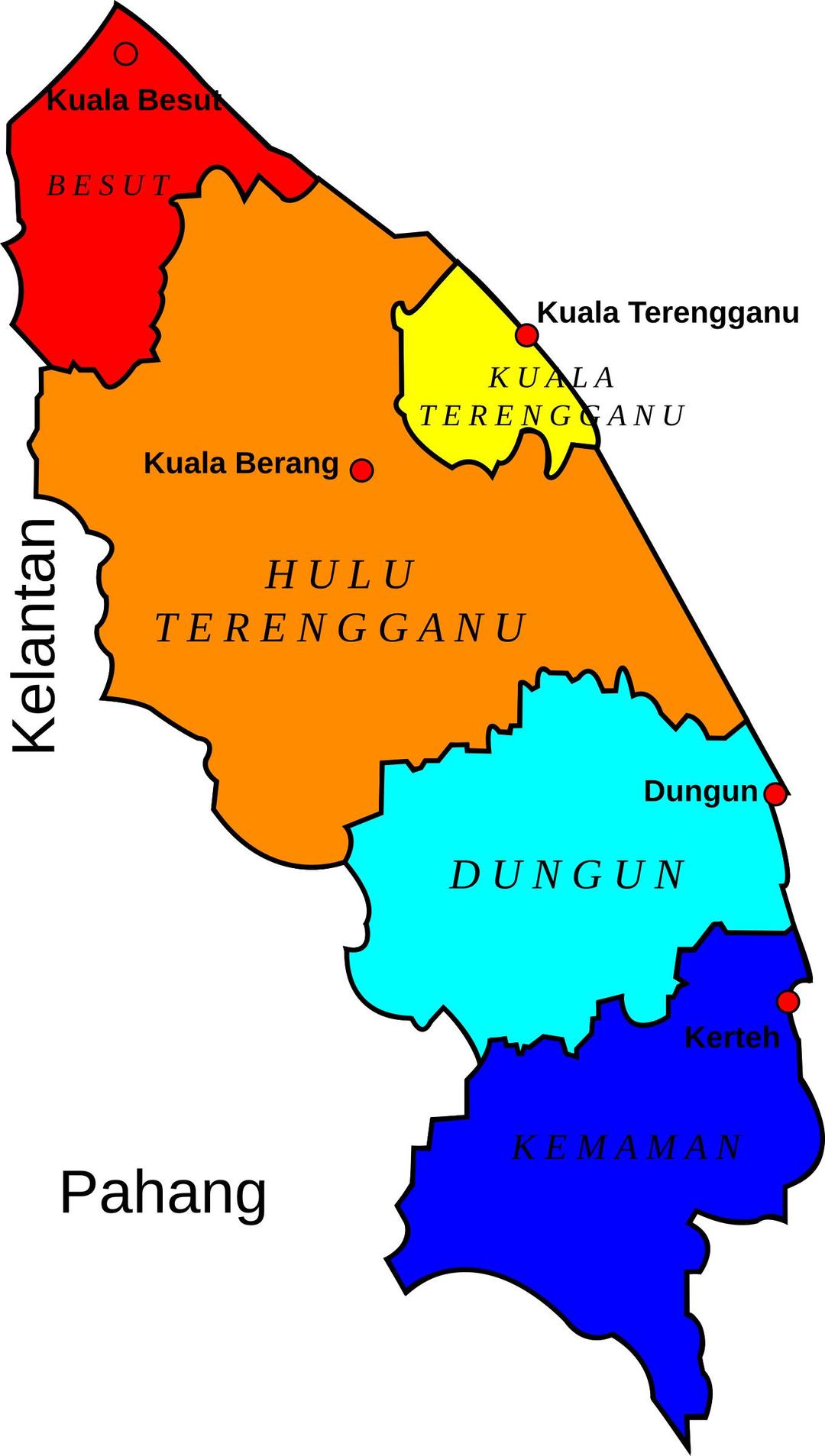 Map of Terengganu, Malaysia png transparent