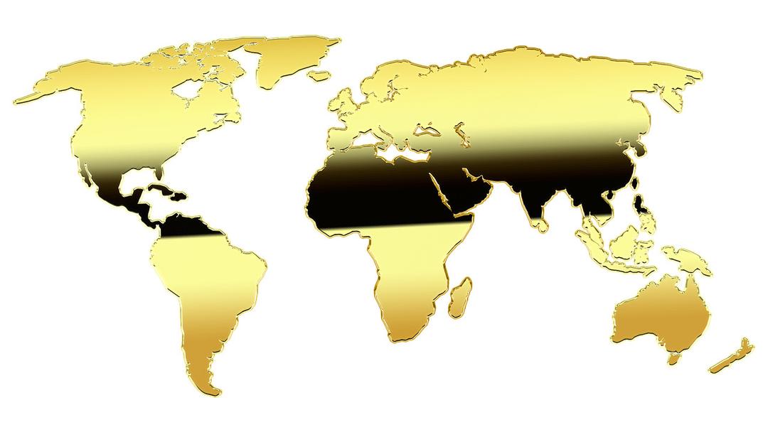 Map Of World Golden png transparent