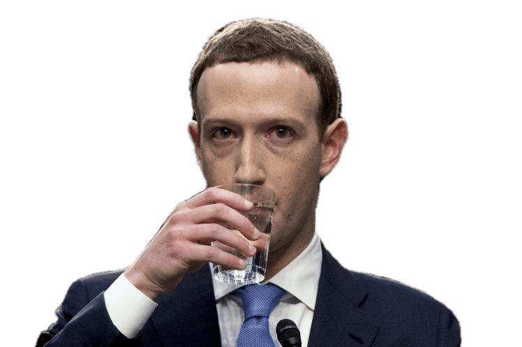 Marc Zuckerberg Drinking Water png transparent