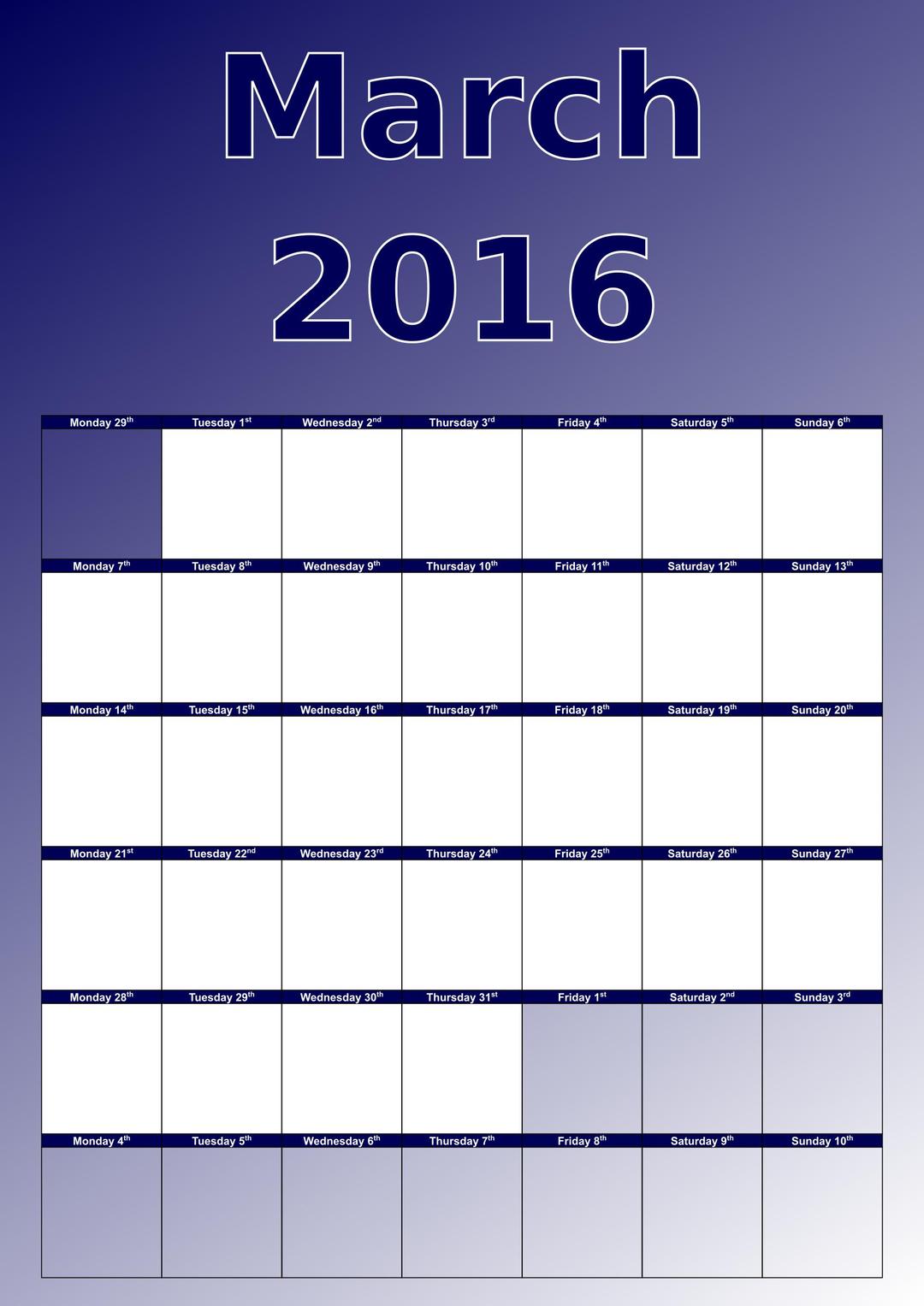 March calendar png transparent