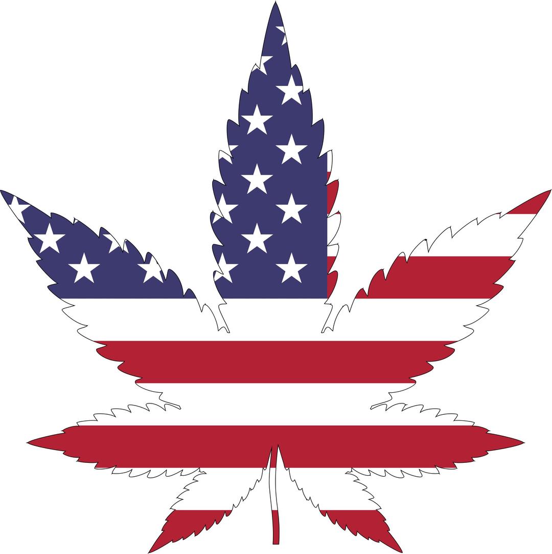 Marijuana American Flag With Stroke png transparent