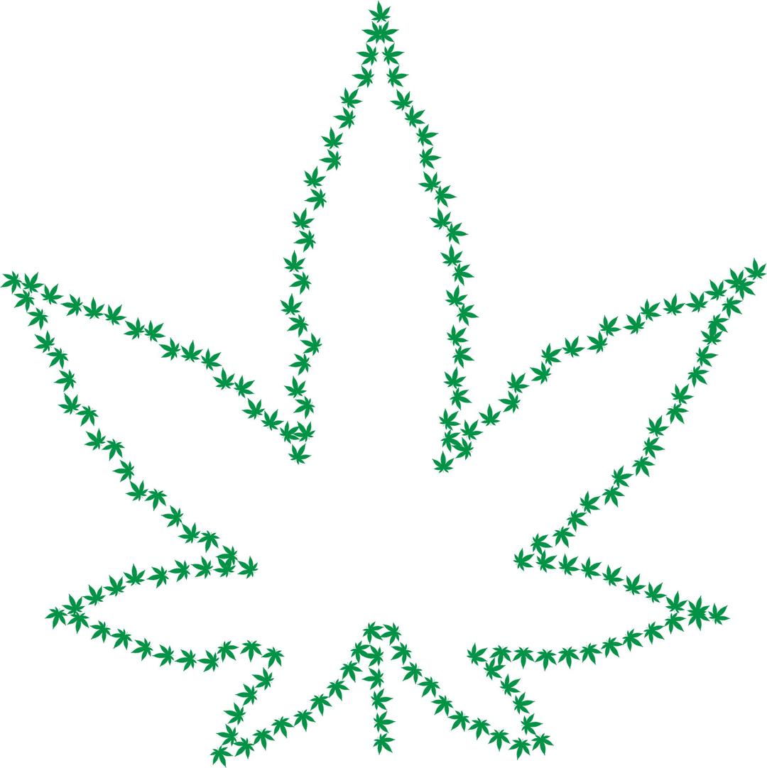 Marijuana Fractal Outline png transparent