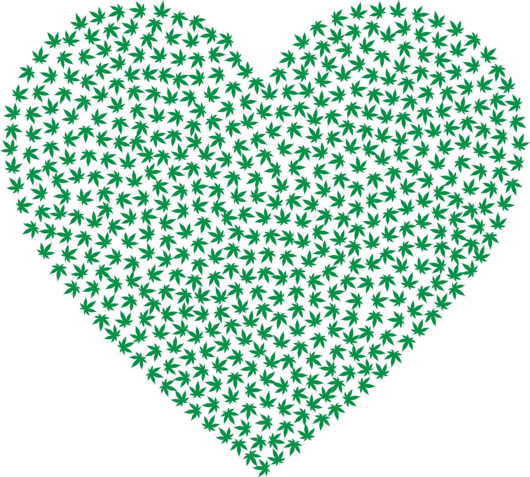 Marijuana Heart Green png transparent