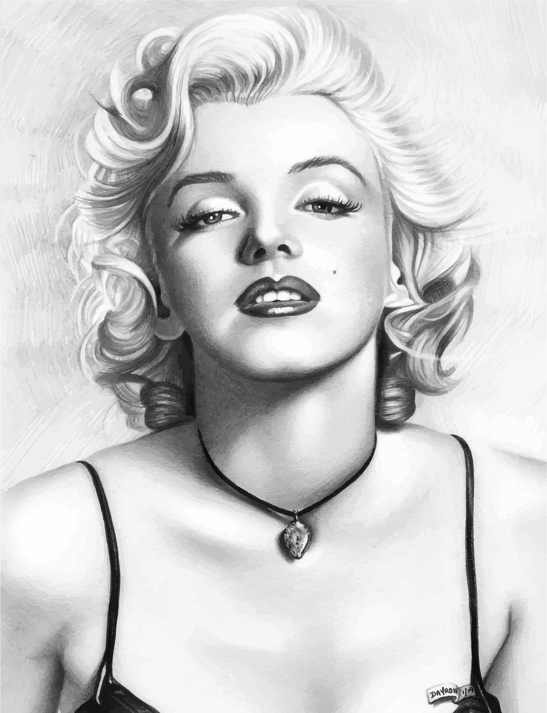 Marilyn Monroe Pencil Sketch Portrait Trace 2 png transparent