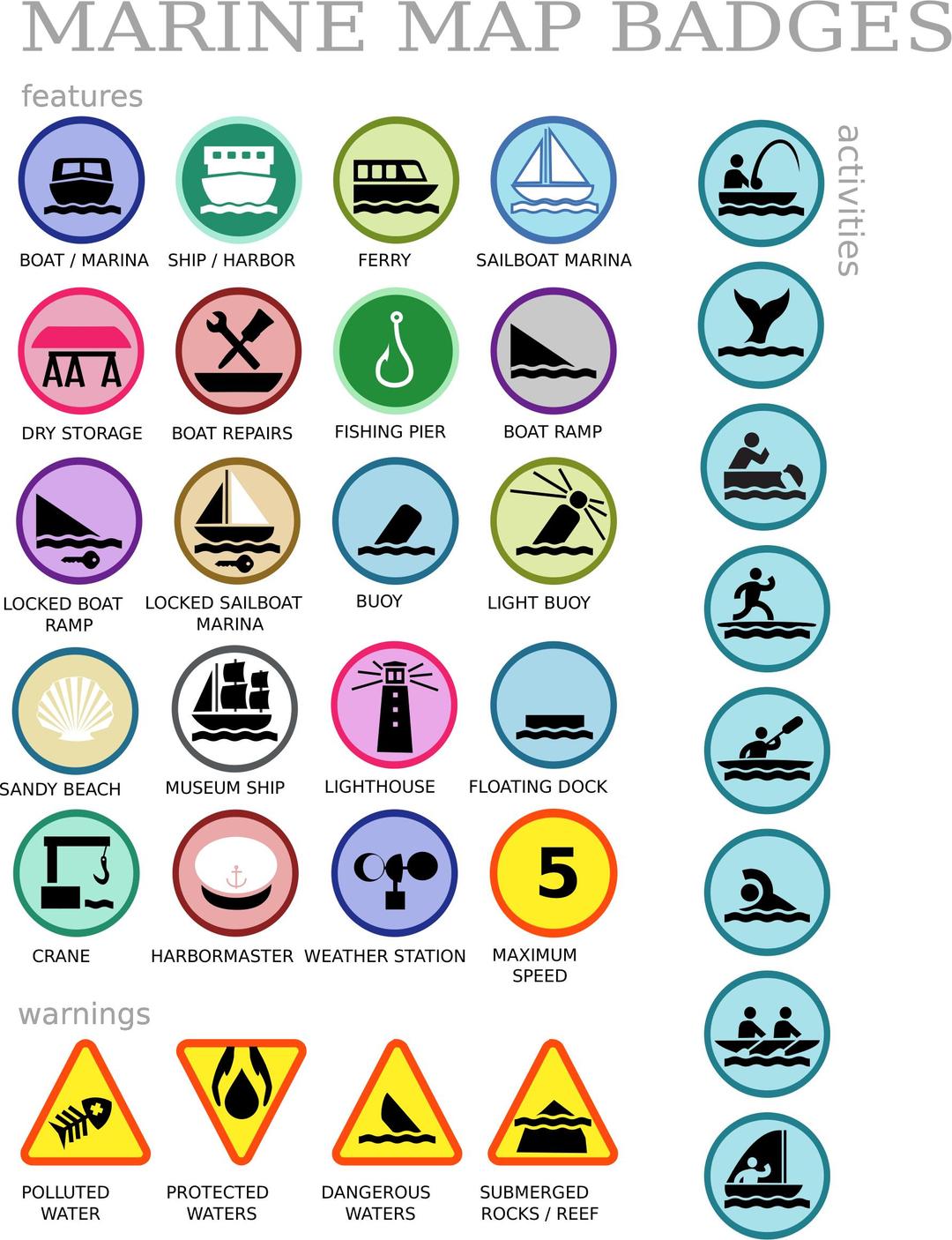 Marine Map Badges png transparent