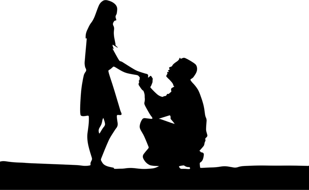 Marriage Proposal Silhouette png transparent