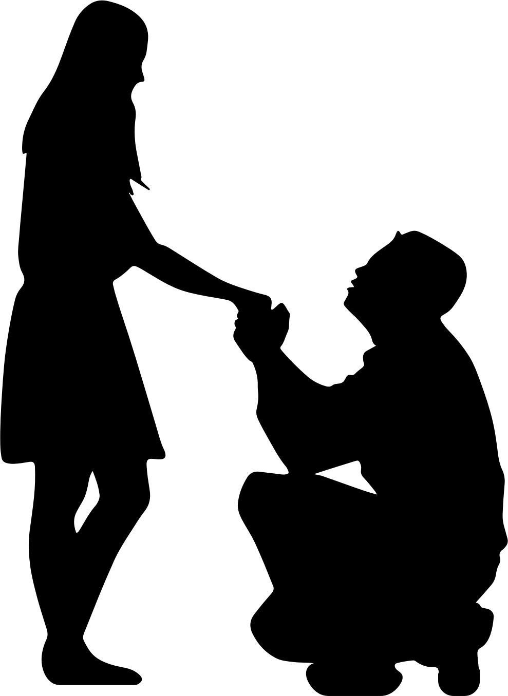 Marriage Proposal Silhouette No Ground png transparent