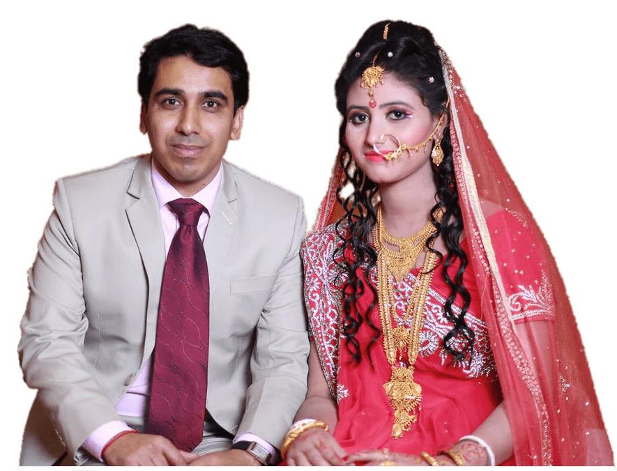 Married Couple Traditional Saree png transparent